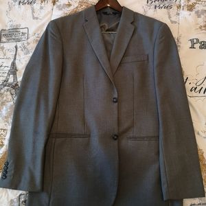 Perry Ellis Gray Plain Slim Fit Suit 44R